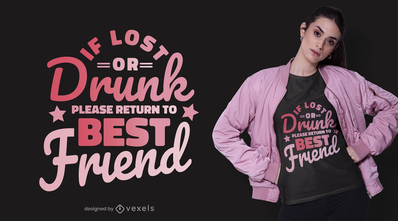 Verlorene oder betrunkene T-Shirt Design