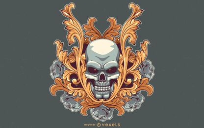 Red eyed skull illustration design Red eyed skull illustration design