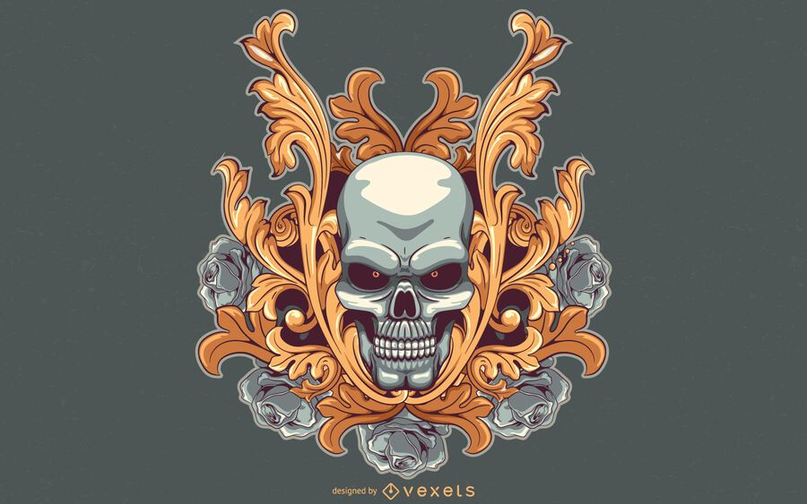 Red eyed skull illustration design Red eyed skull illustration design