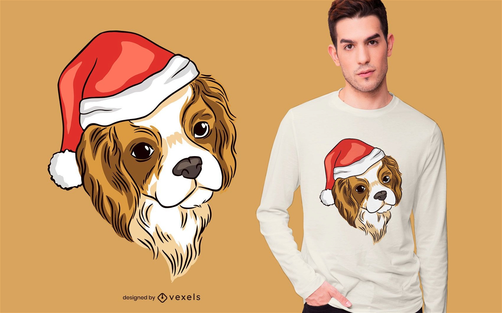 Diseño de camiseta de perro cavalier