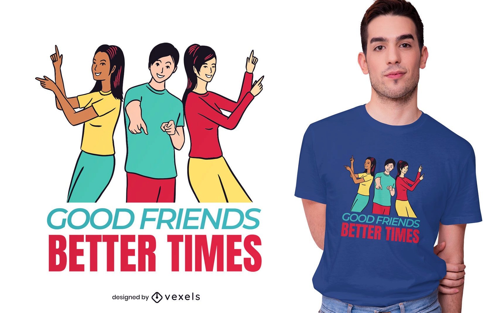 Design de camisetas para bons amigos