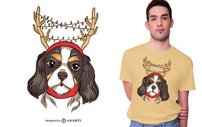 Design de t-shirt de rena de cão cavalheiro Design de t-shirt de rena de cão cavalheiro