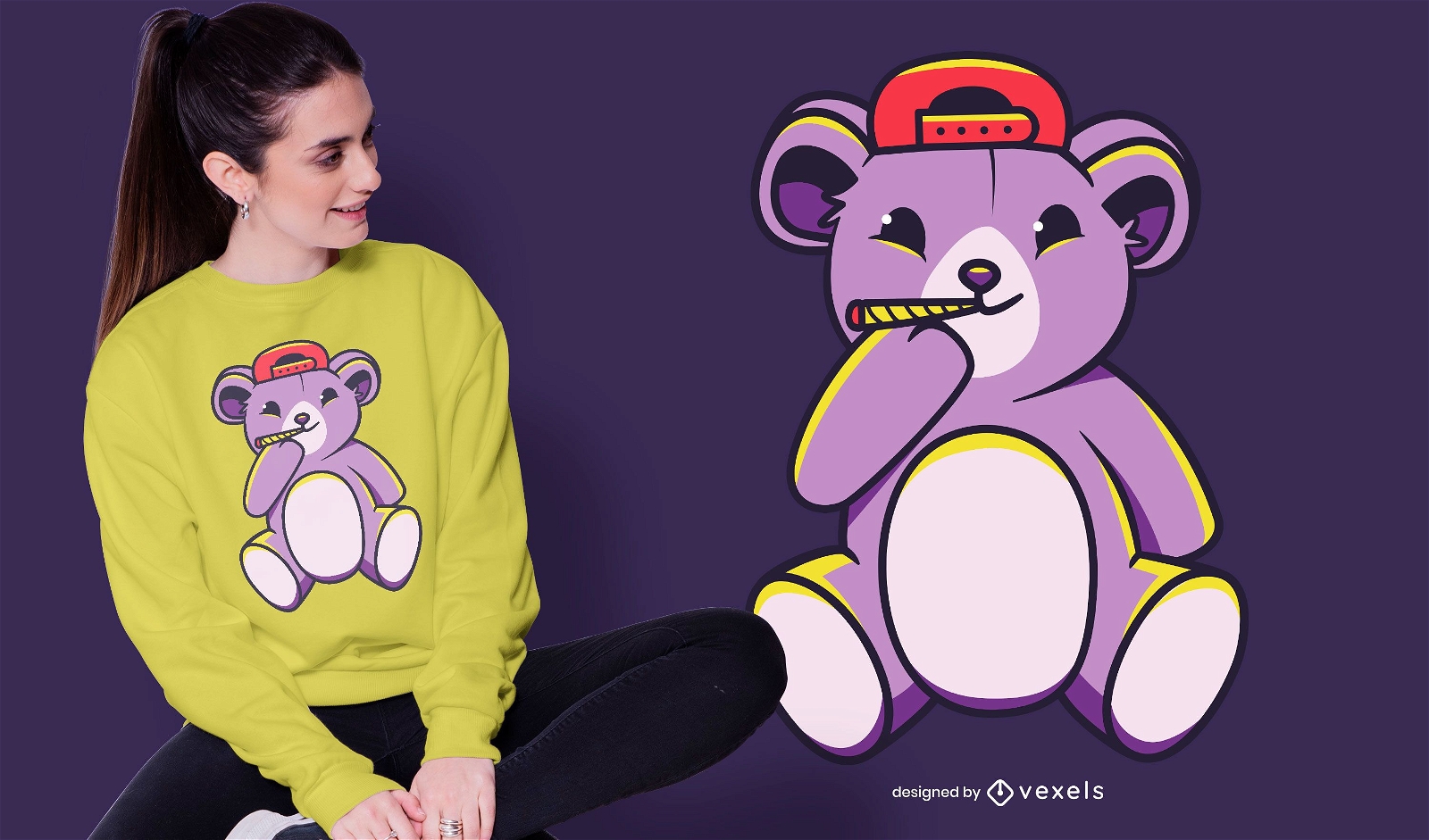 Design de t-shirt conjunta de urso de peluche