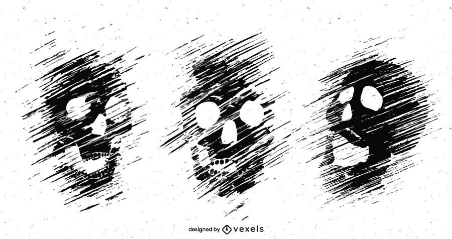 Grunge skull set illustration design Grunge skull set illustration design