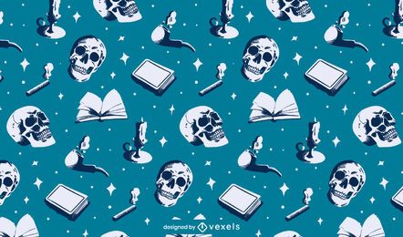 Grunge skulls pattern design