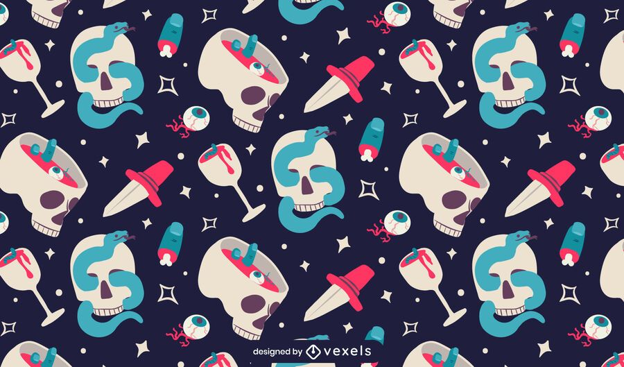 Flat skulls pattern design Flat skulls pattern design