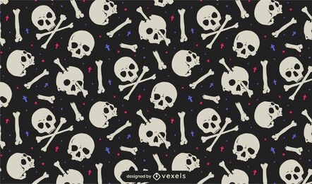 Skulls and bones pattern design
