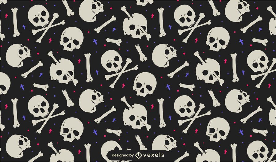 Skulls and bones pattern design Skulls and bones pattern design
