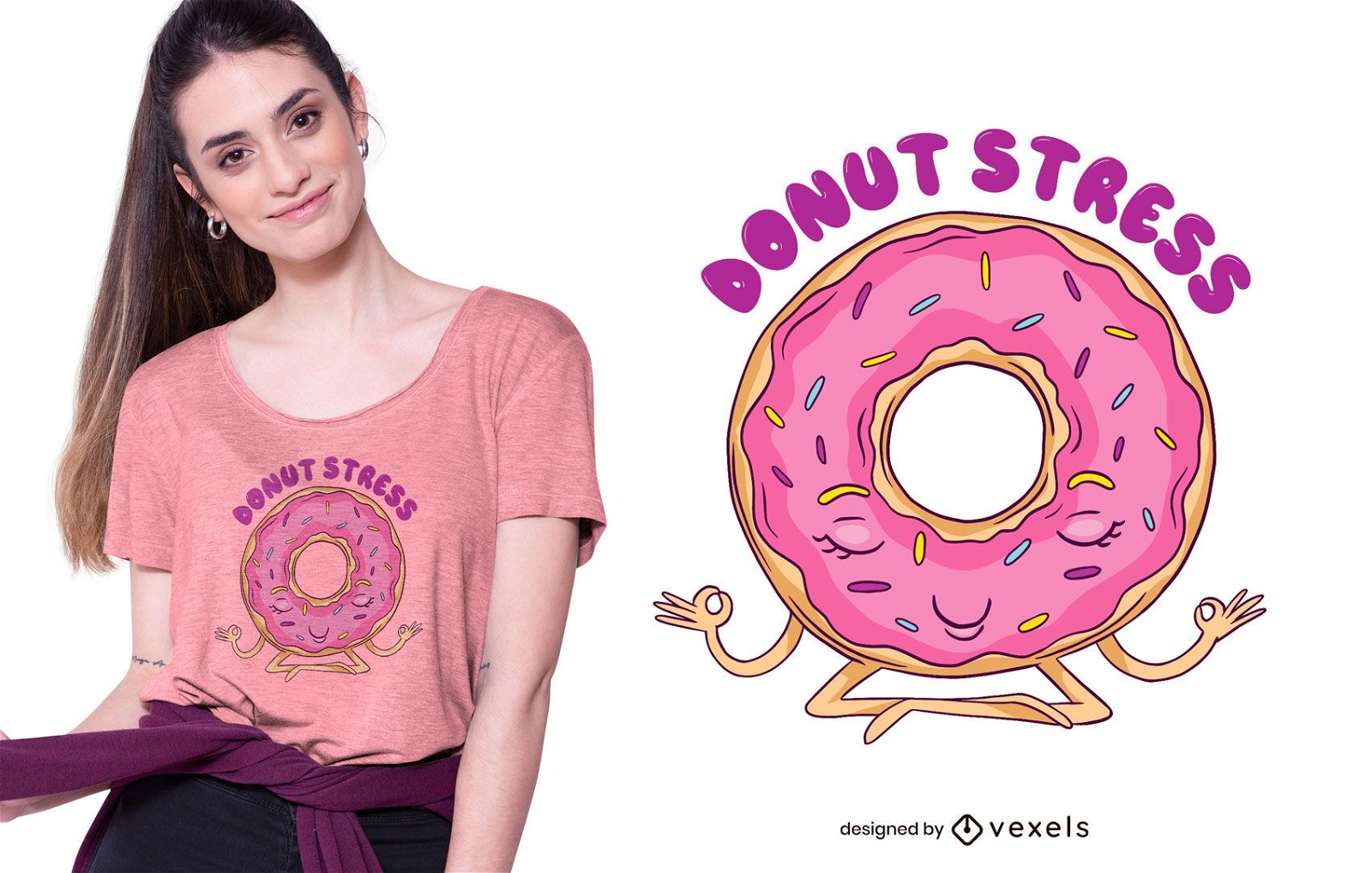 Dise?o de camiseta Donut Stress