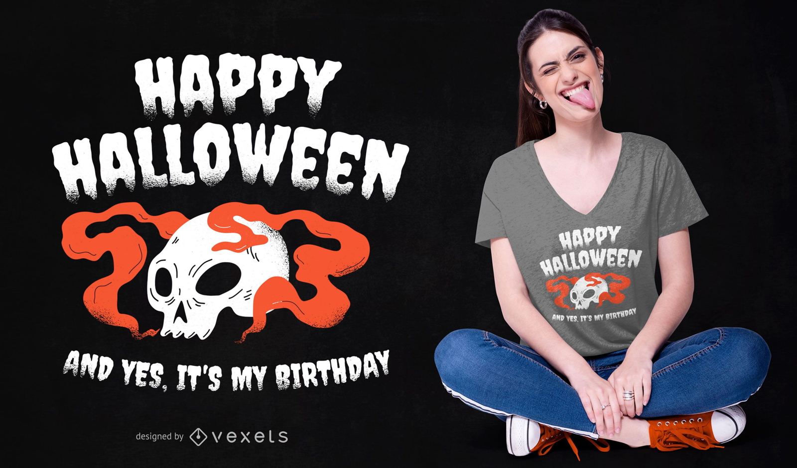 Diseño de camiseta de cumpleaños de Halloween