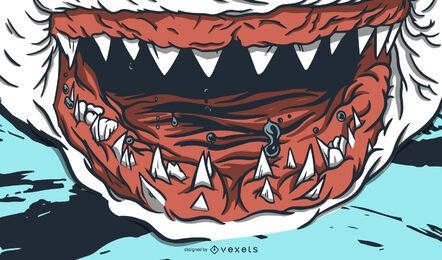 Shark's teeth illustration design