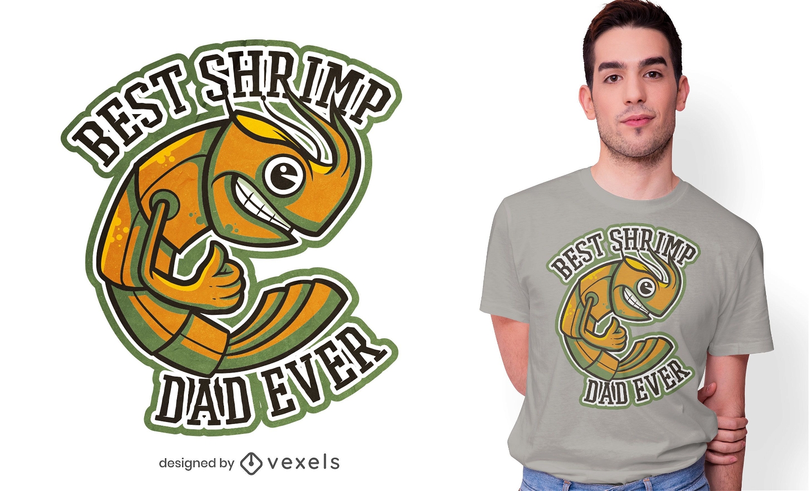Shrimp dad t-shirt design