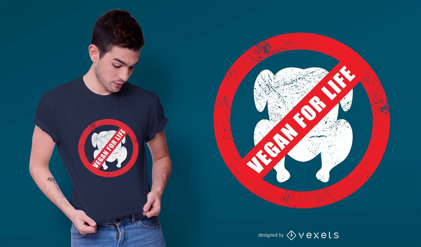 Vegan f?rs Leben T-Shirt Design
