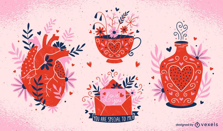 Conjunto de composições para o dia dos namorados Conjunto de composições para o dia dos namorados