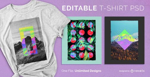 Inverted colors scalable t-shirt psd