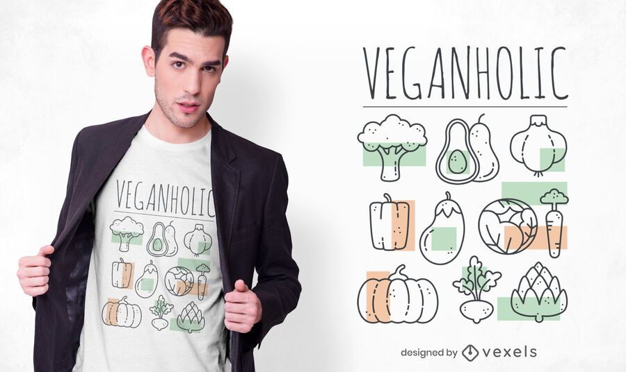Design de camiseta veganholic Design de camiseta veganholic