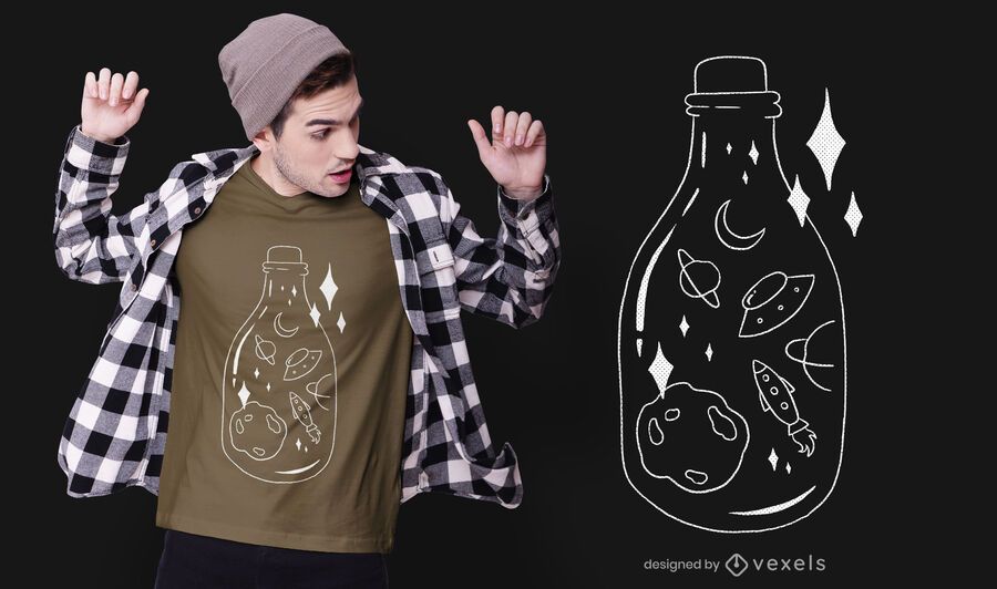 Space bottle t-shirt design Space bottle t-shirt design