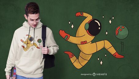 Astronaut Fußball T-Shirt Design