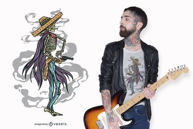 Cowboy skeleton t-shirt design Cowboy skeleton t-shirt design