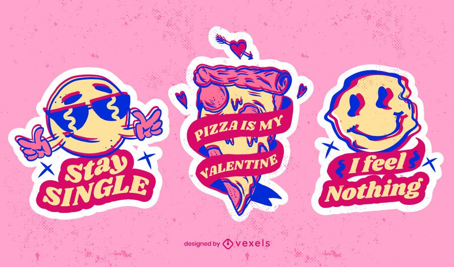 Anti-Valentinstag-Aufkleberset Anti-Valentinstag-Aufkleberset