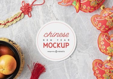 Chinese new year mockup composition