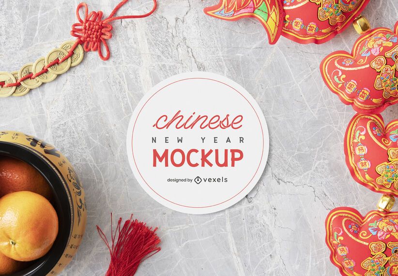 Chinese new year mockup composition Chinese new year mockup composition