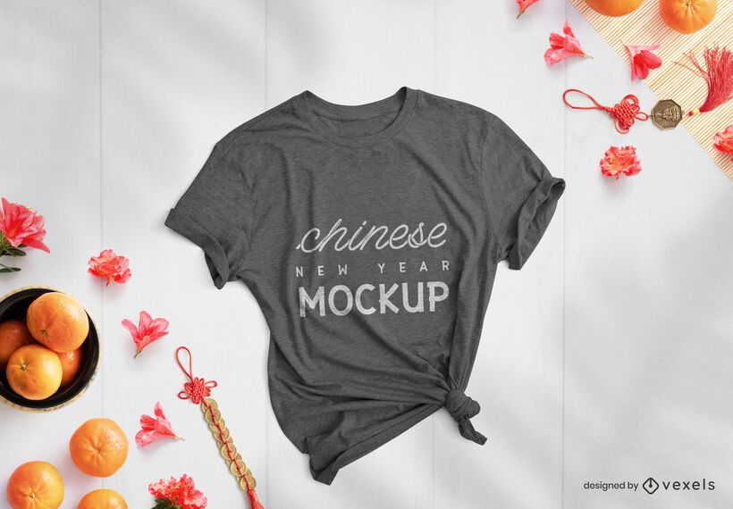 Chinese new year t-shirt mockup Chinese new year t-shirt mockup