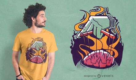 Diseño de camiseta de cerebro titiritero Diseño de camiseta de cerebro titiritero