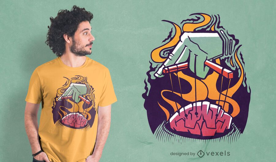 Diseño de camiseta de cerebro titiritero Diseño de camiseta de cerebro titiritero