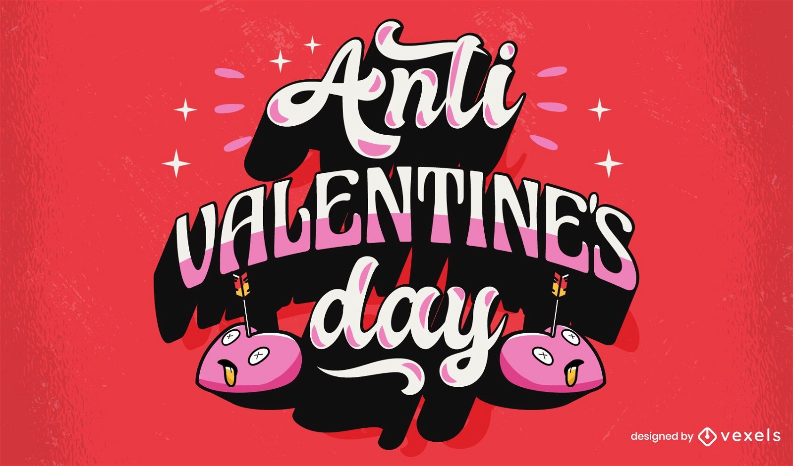 Anti-Valentinstag-Beschriftungsentwurf