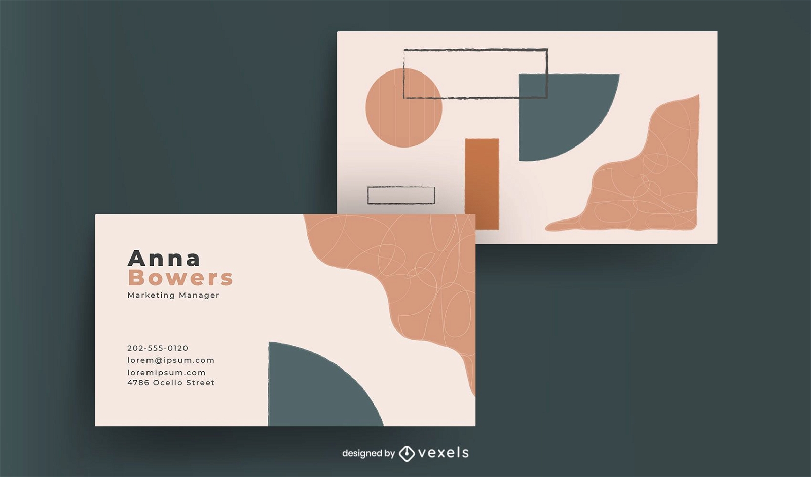 Abstract shapes business card design