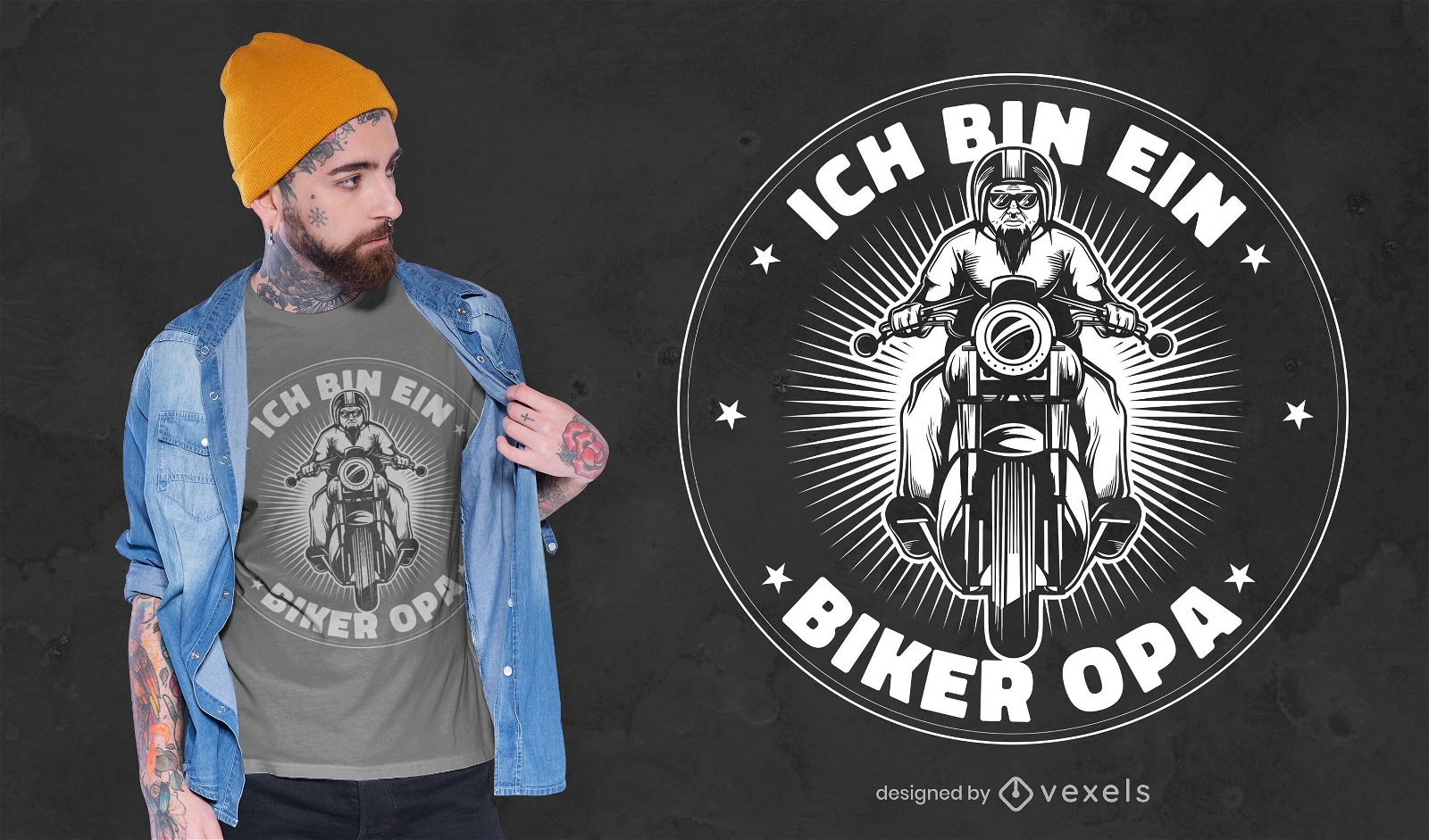 Design de camiseta de motociclista do vov?