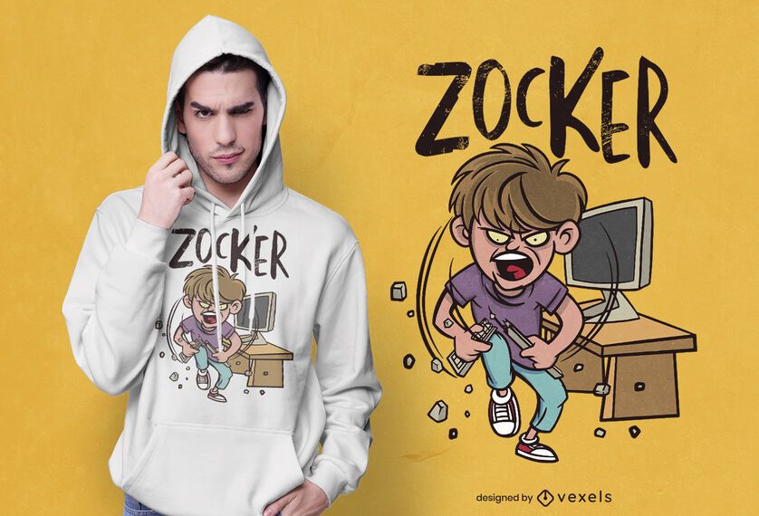 Diseño de camiseta de niño rompiendo teclado Diseño de camiseta de niño rompiendo teclado