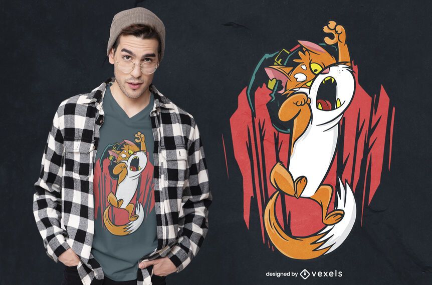 Diseño de camiseta gato bruja Diseño de camiseta gato bruja