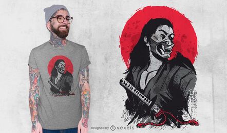 Male japanese warrior t-shirt design Male japanese warrior t-shirt design