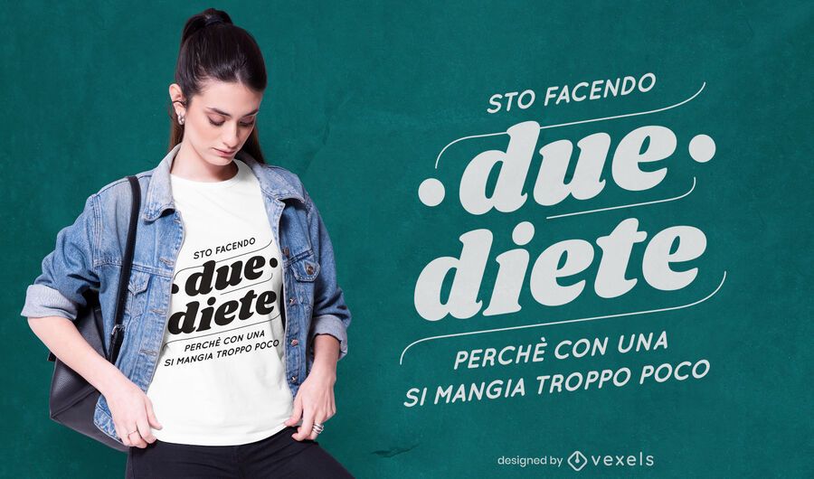 Diseño de camiseta italiana dos dietas. Diseño de camiseta italiana dos dietas.