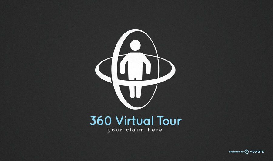 Plantilla de logotipo de visita virtual 360 Plantilla de logotipo de visita virtual 360