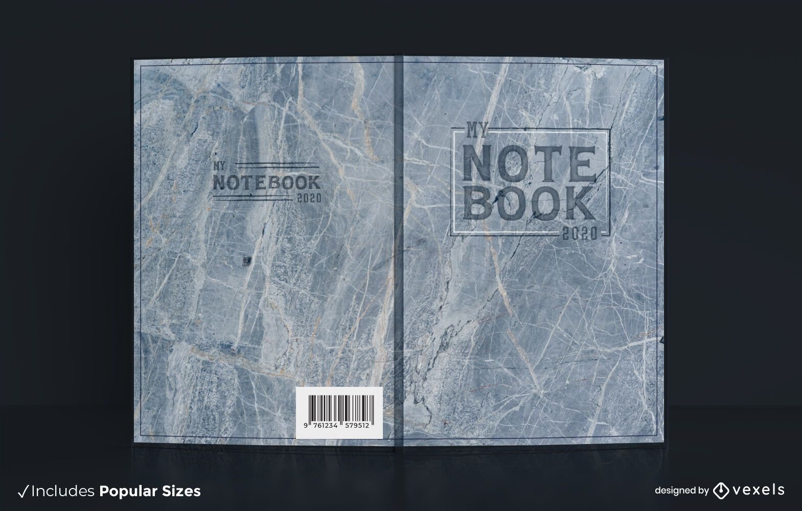 Design da capa do livro com textura de mármore