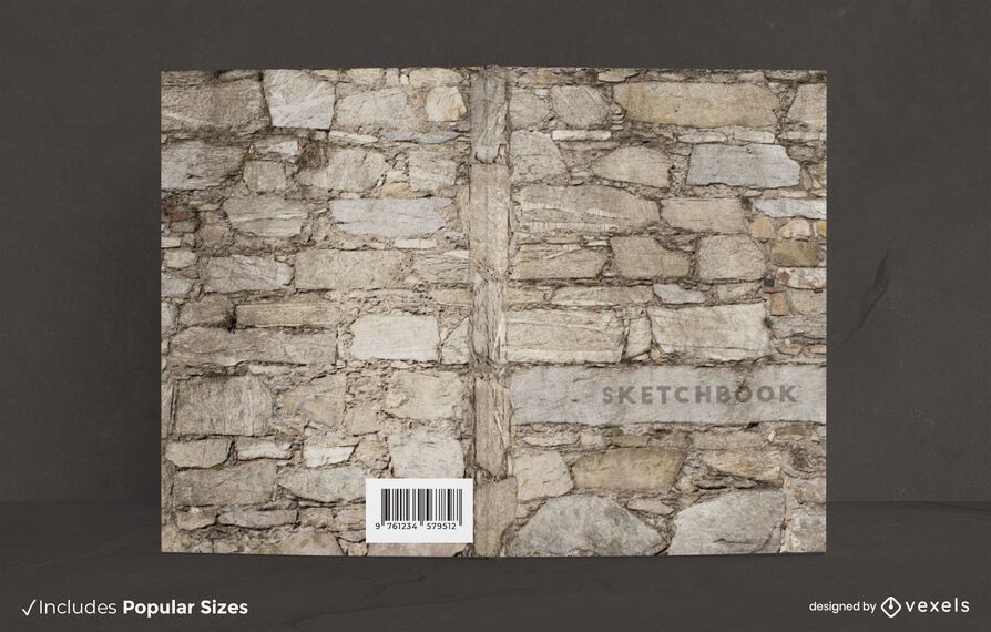 Diseño de portada de libro de pared de piedra Diseño de portada de libro de pared de piedra