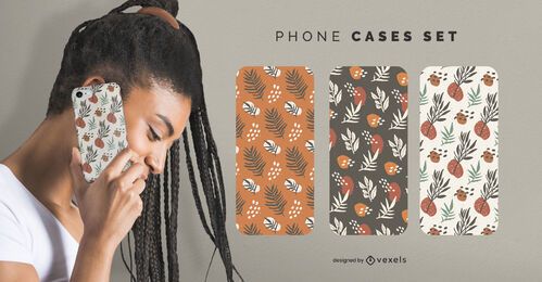 Leaves phone cases set