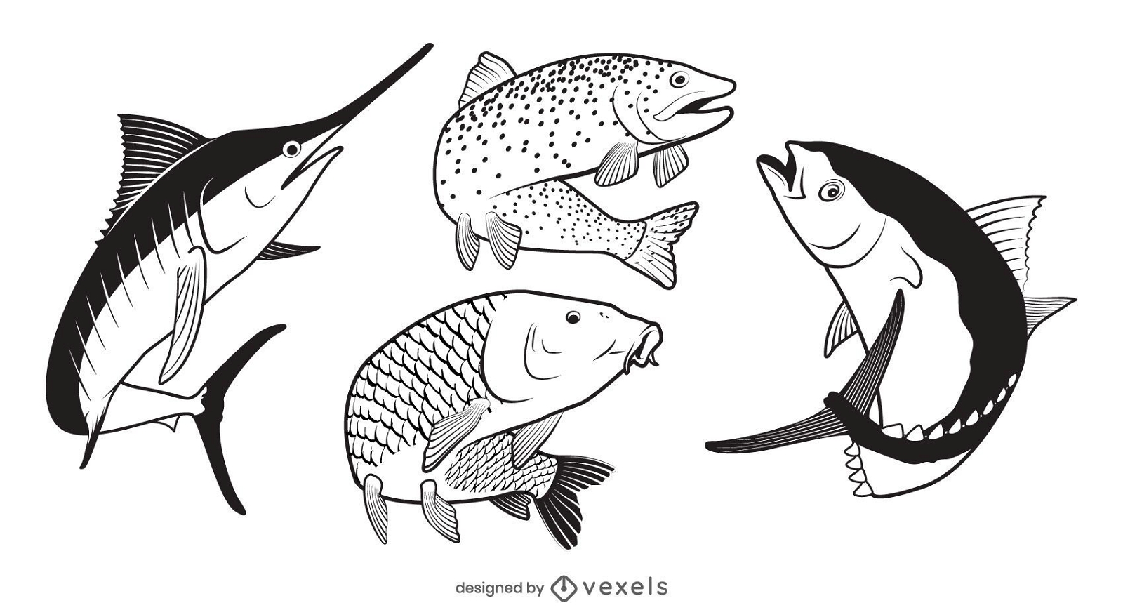 Fisch Illustration Set Design