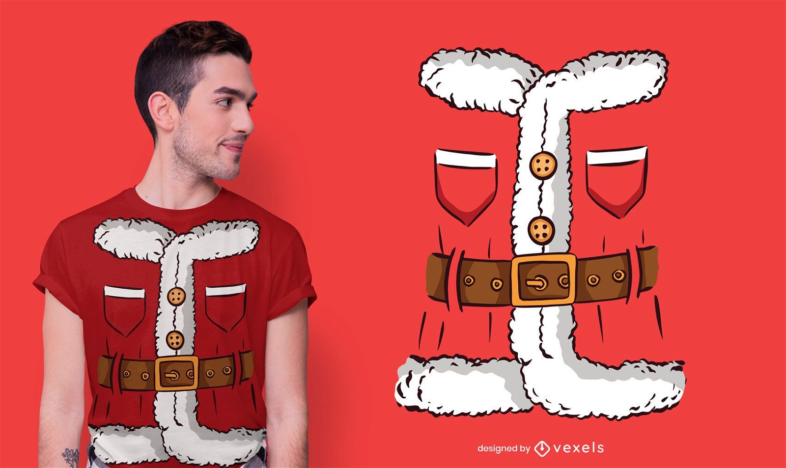 Design de camiseta fantasia de Papai Noel