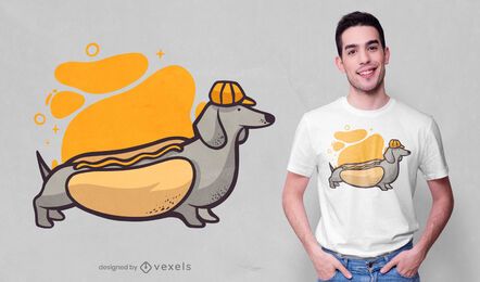 Dachshund hot dog t-shirt design Dachshund hot dog t-shirt design