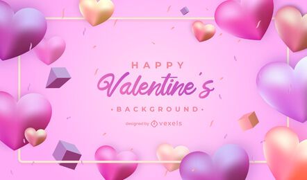 Diseño de fondo de corazones de san valentín Diseño de fondo de corazones de san valentín