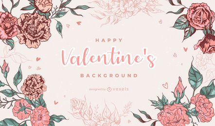 Diseño de fondo de flores de san valentín