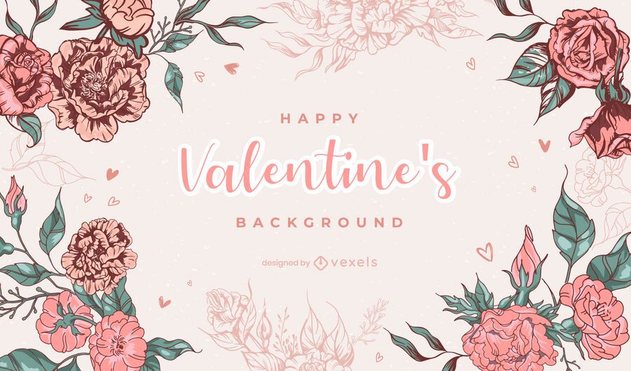 Diseño de fondo de flores de san valentín Diseño de fondo de flores de san valentín