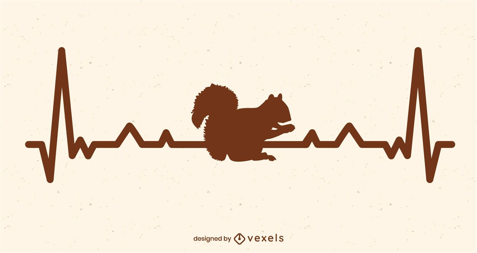 Diseño de ilustración de ardilla de frecuencia cardíaca