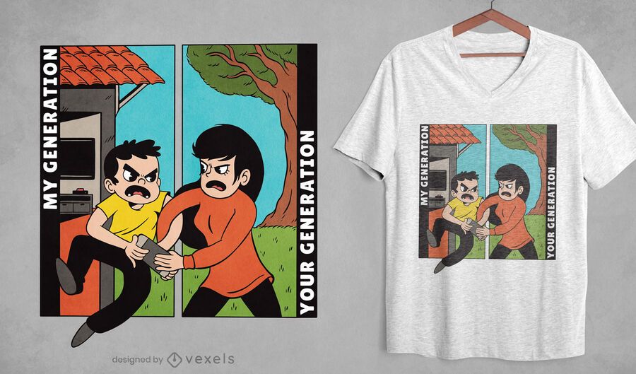 Design de camisetas de desenhos animados de geração Design de camisetas de desenhos animados de geração