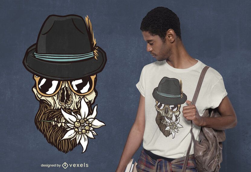 Hipster skull t-shirt design Hipster skull t-shirt design