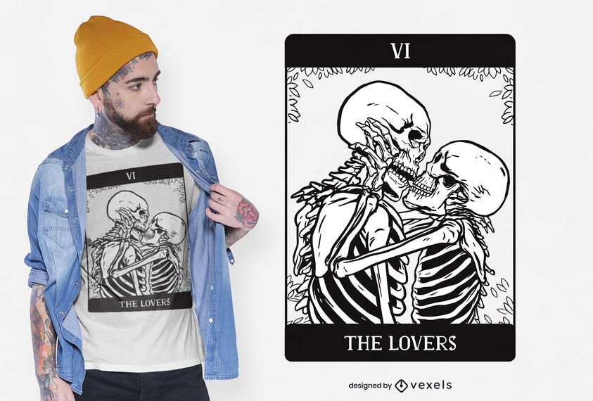 The lovers card t-shirt design The lovers card t-shirt design